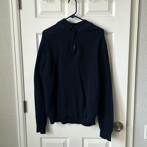 Croft and barrow navy blue quarter button knited sweater